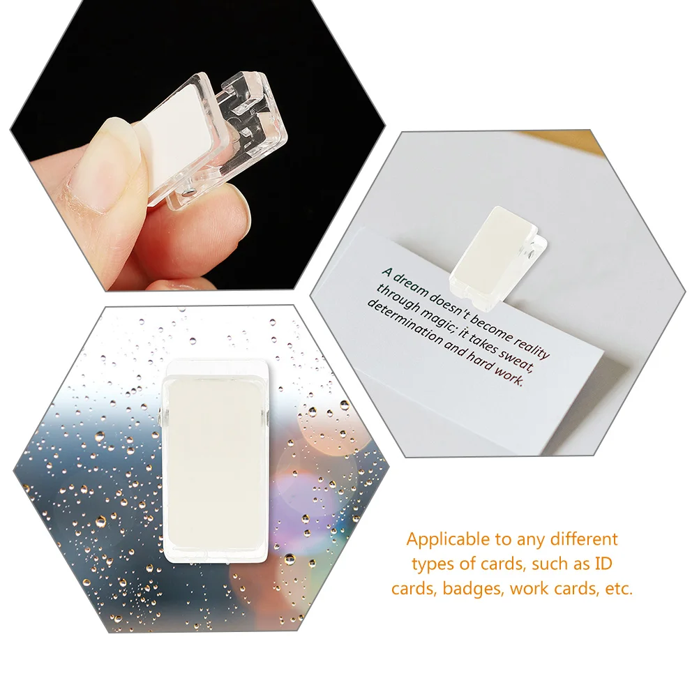 

25 Pcs ID Holder Photo Wall Decoration Nonslip Name Card Clips Clear Paper Badge Stationery Iron Mini
