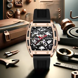 A new men's watch with a business style, classic and elegant design, novel and high-end niche hollow out men's mechanical watch