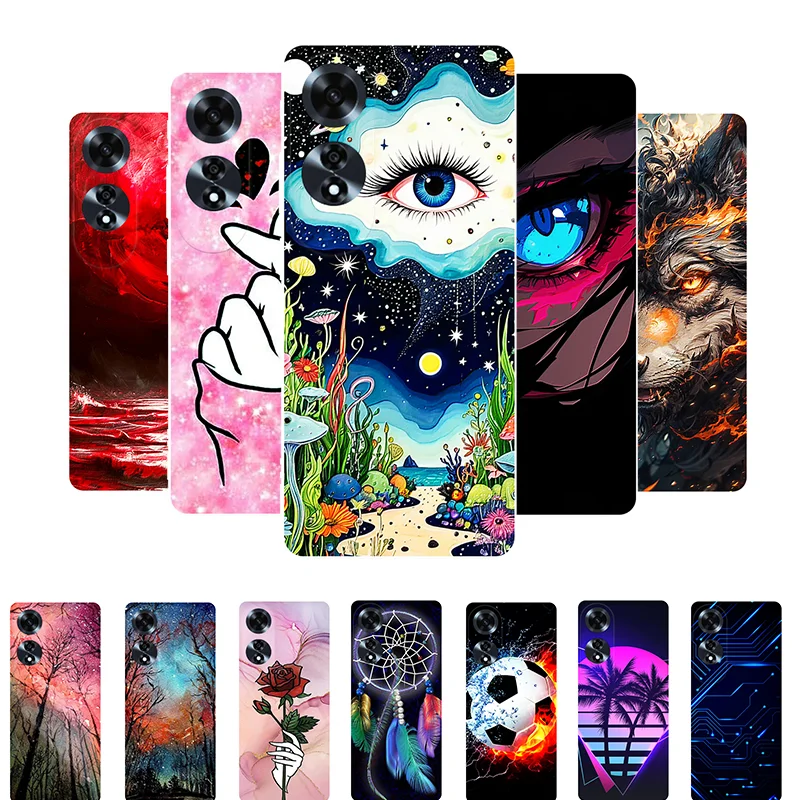 

For OPPO A60 4G Case Soft Silicone Wolf Marble Flowers Fundas For Cover OPPO A60 A 60 CPH2631 Phone Case OPPOA60 4G
