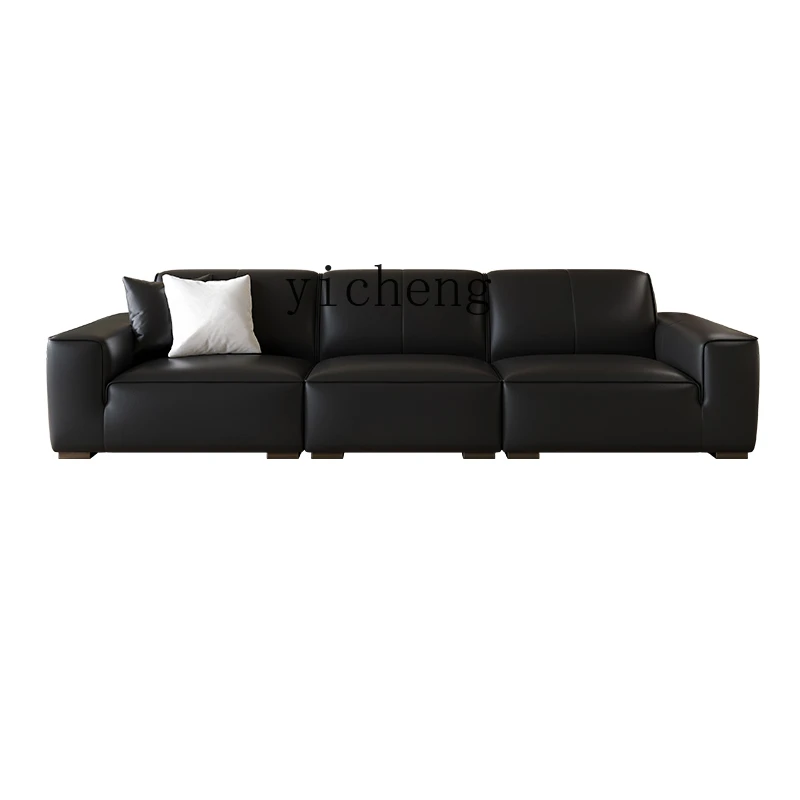 

ZC minimalist leather sofa living room straight row first layer cowhide sofa new sofa