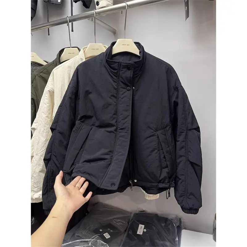 

Stand Collar Thickened Warm Cotton Jacket For Women's Autumn And Winter 2025 New Casual Loose Cotton Jacket