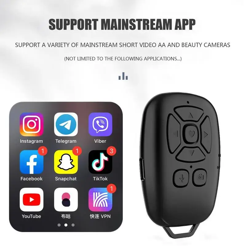 Wireless Remote For Phone Camera Bluetooths Mobile Phone Remote Button Clicker Page Turner Rechargeable Remote For Android IOS