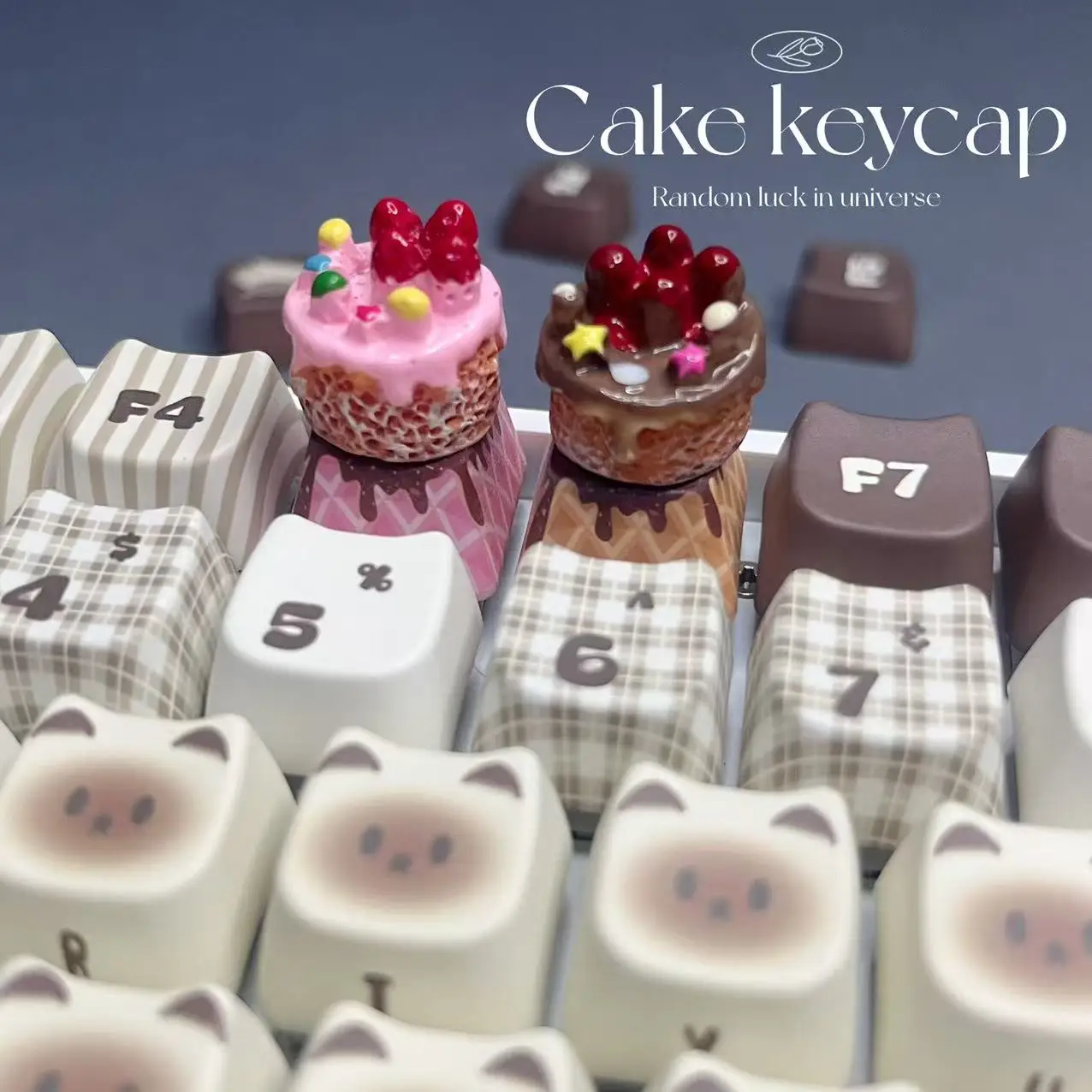 Original handmade strawberry cake keycaps personalized and creative mechanical keyboard keycaps hot sublimation chocolate keycap