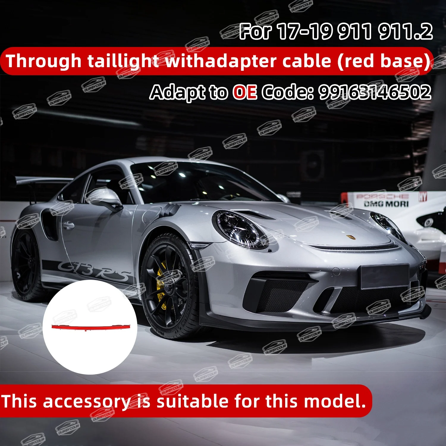 

Для Porsche 911 серии 991.2 2017-2019 OE красное дно через задний фонарь OE 99163146502 и модифицированный динамический стиль последовательности