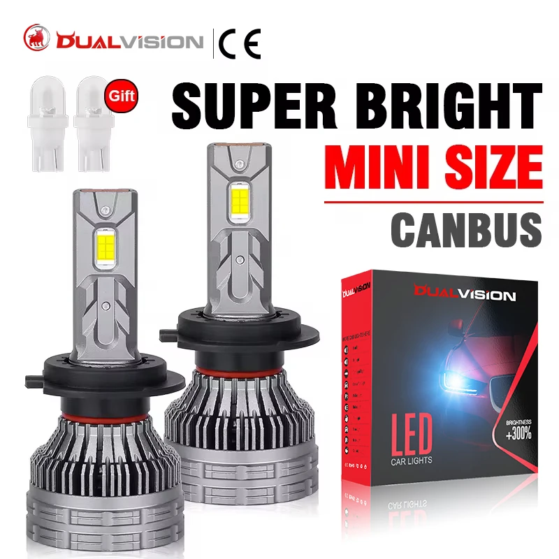 Dualvision H7 H4 LED Headlight Canbus Decoder H4 H11 Bulb 9012 H1 H8 H9 9005 9006 HB3 HB4 PTF Fog Lamps Bulbs High Low Beam