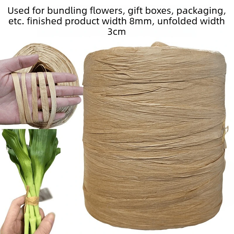 650g Paper Raffia Yarn for Hand Knitting Crochet Straw Tied Flower Bundles Gift Box Packaging Baked Cake Decoration Plain Thread