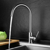 304 Stainless Steel Kitchen Faucet Sink Faucet Tap Cold And Hot Mixer Tap Single Handle 2 Holes Basin Sink Faucets