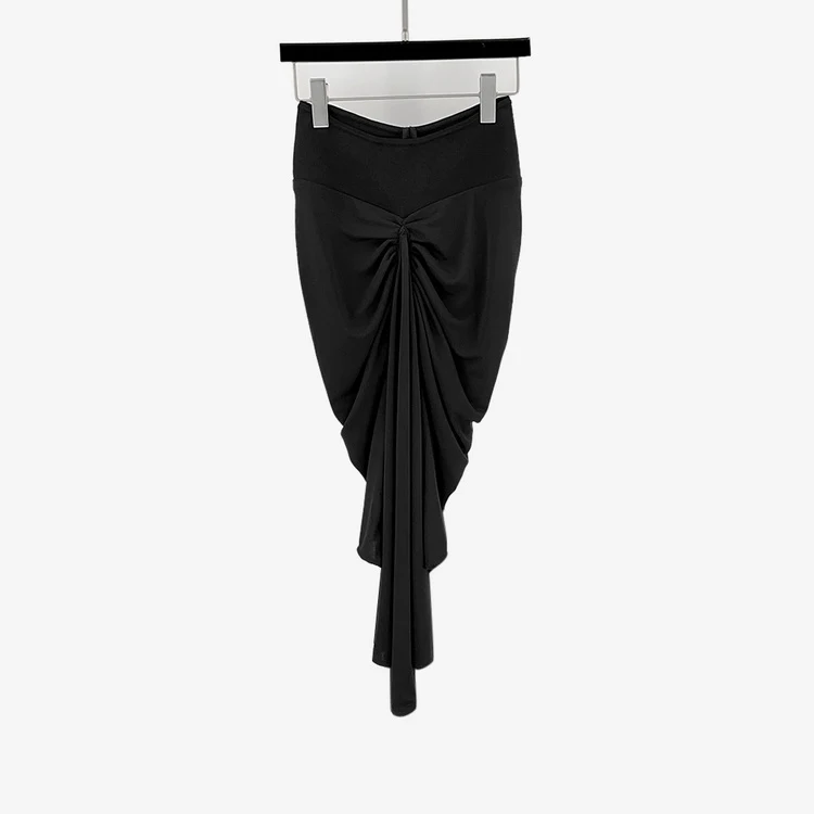 

High Quali Women's Midi Skirt k Sle Splicing Knitted Pleated Wrap around Faionable Casual Cotton mid Waist A-Line Skirt