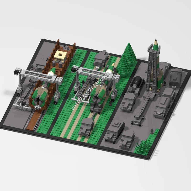 

1229pcs MOC DamoB's V2 rocket triple diorama nan Building Blocks Christmas Gift Physical coordination training Geometric toys