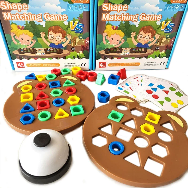 Geometric Shape Matching Puzzle Brinquedos para Crianças, Early Educational Jigsaw Board, Interaction Games, Battle Games para Crianças