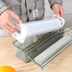 Plastic Wrap Dispenser Fixing Foil Cling Film Cutter Food Wrap Plastic Sharp Dispenser Cutter Organizer Kitchen Tool Accessories