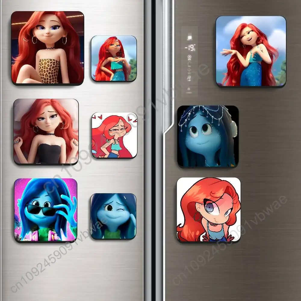 

Smooth and Textured Art movie Teenage Kraken Ruby Gillman Black Square Plastic Fridge Magnet, for Magnetic No Trace Left Durable