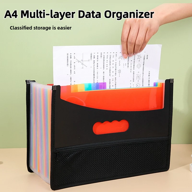 

13/25 Pockets Expanding File Folder with Cover Accordian File Organizer A4 Letter Size Document Organizer for Home Office School
