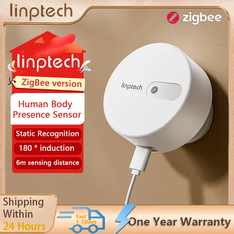 Linptech ES1ZZ Sensore di presenza umana Comunicazione ZigBee Radar a onde millimetriche Induzione Riconoscimento statico Sensore ambiente ZigBee