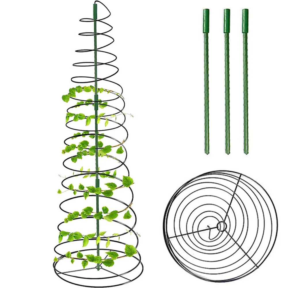 

Metal Pea Trellis Green Bean Trellis For Garden Sugar Snap Tower With Pole Garden Support Cages DIY Flower Vines Pot Stand