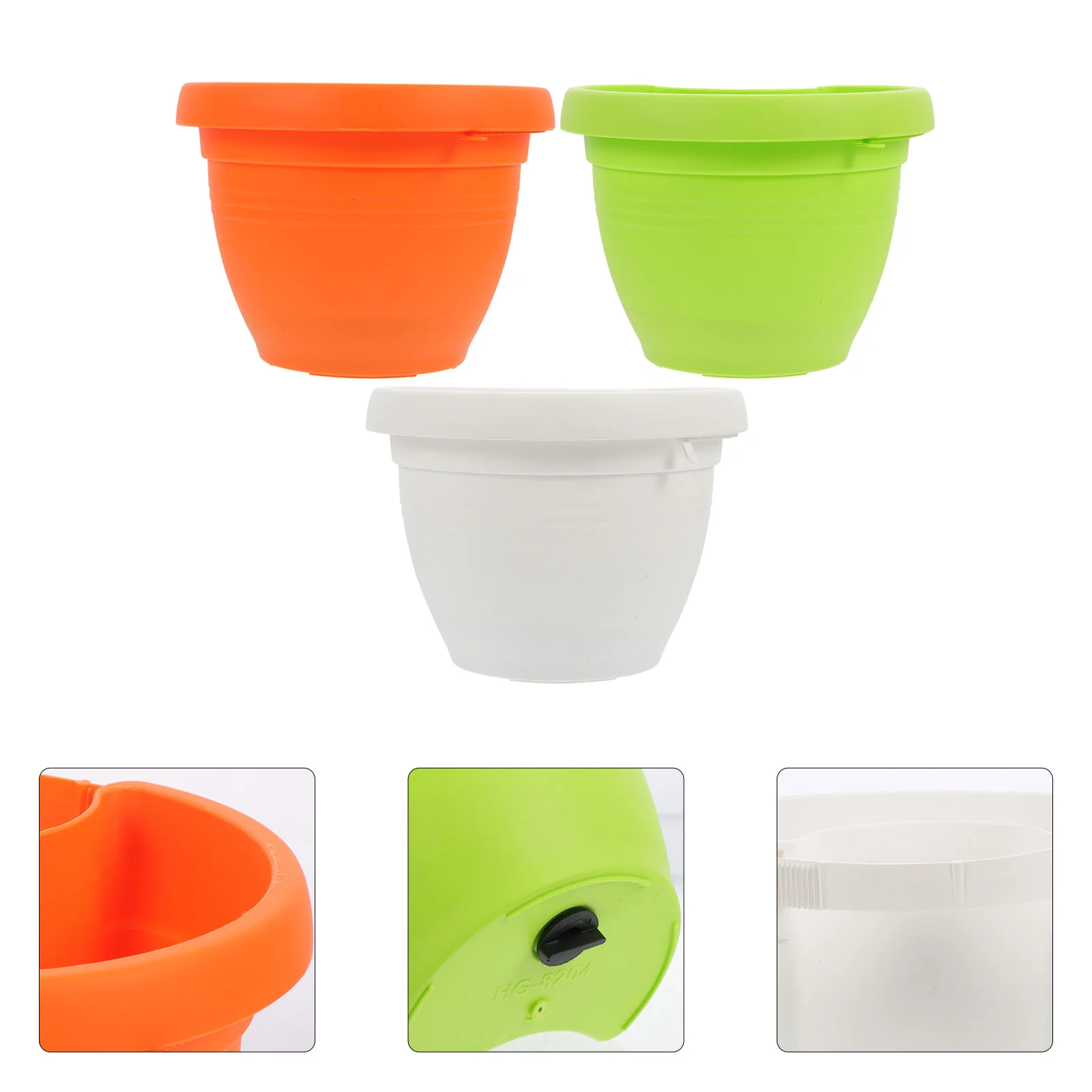 

3 Pcs Indoor Plants Hanging Flower Pot Household Flowerpot Basket Ornament Craft Coat Hanger