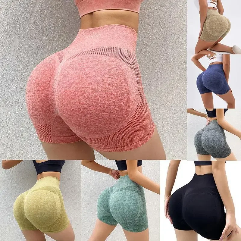 Women Yoga Shorts High Waist Workout Shorts Fitness Yoga Lift Butt Fitness Ladies Yoga Gym Running Short Pants Sportswear