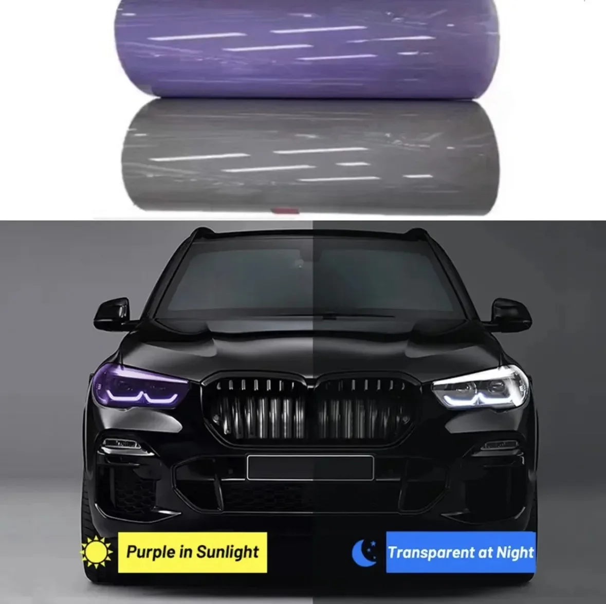 TPU Automotive Headlight Film Intelligent Light Control Car Body Protection Film Repair Scratches Photochromic Modification Film
