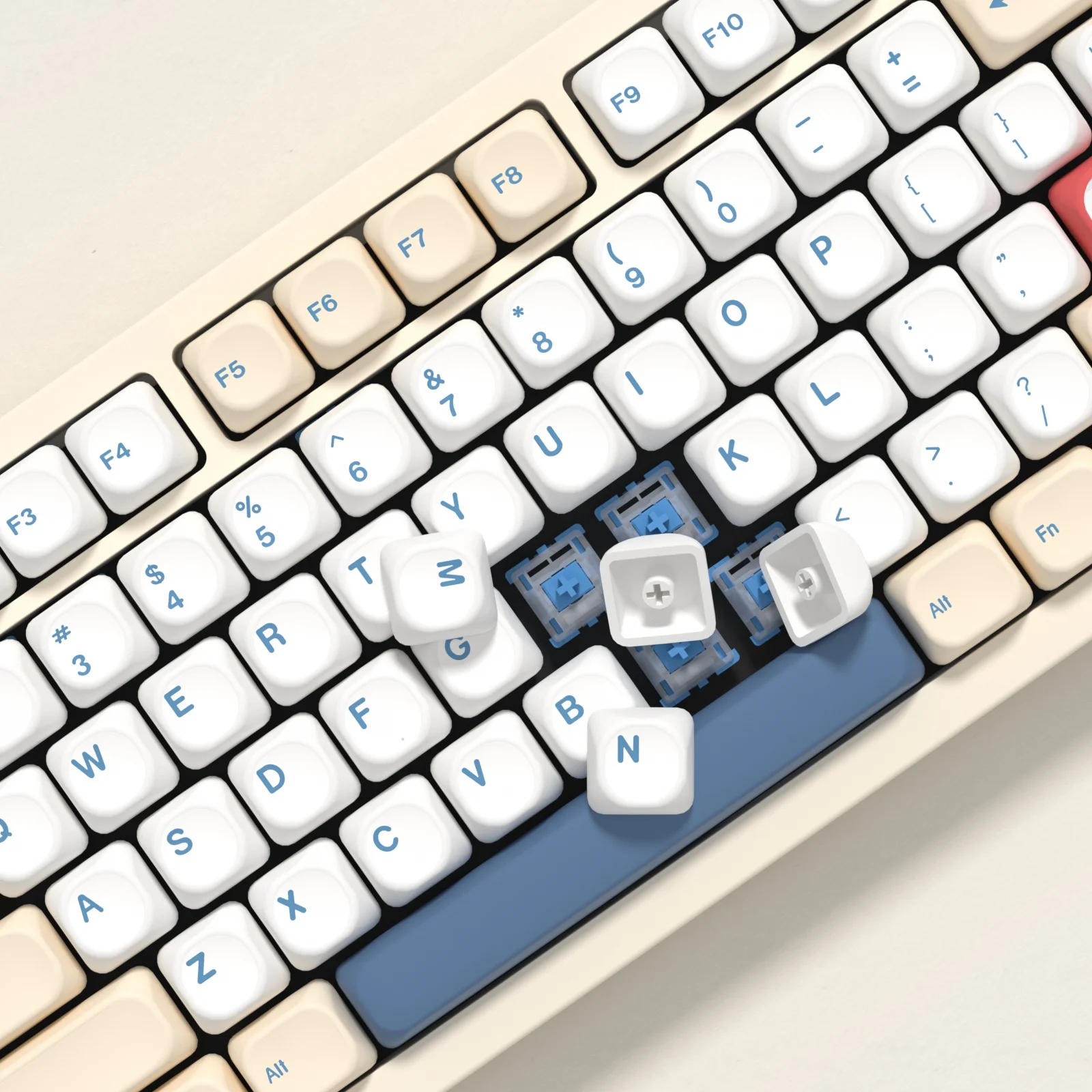 Kbdiy gmk teclas de leite de soja retrô koa perfil pbt keycap para aula f75 f99 f87 pro mad 60he 68he tampa chave teclado mecânico para jogos