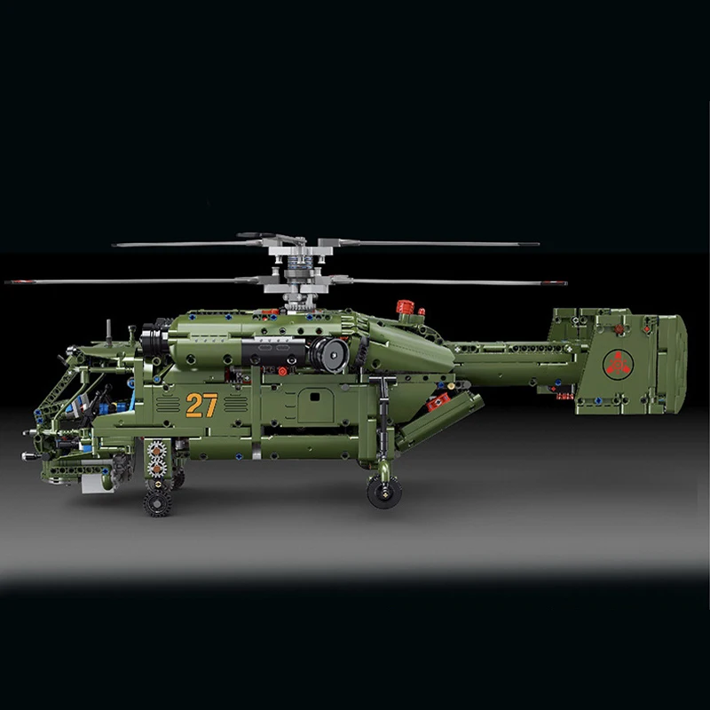 1800PCS Card 27 Military RC Helicopter Helix Building Blocks Model MOC Airplane Brick Toys for Children Christmas Gift Set
