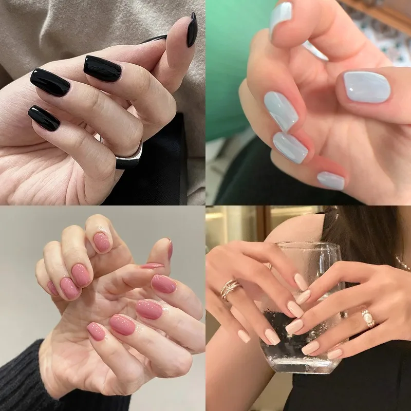 

16stickers/sheet Nail Art Stickers Simple Solid Color Nail Stickers Gradient Color Nail Stickers Waterproof Long-lasting Sticker