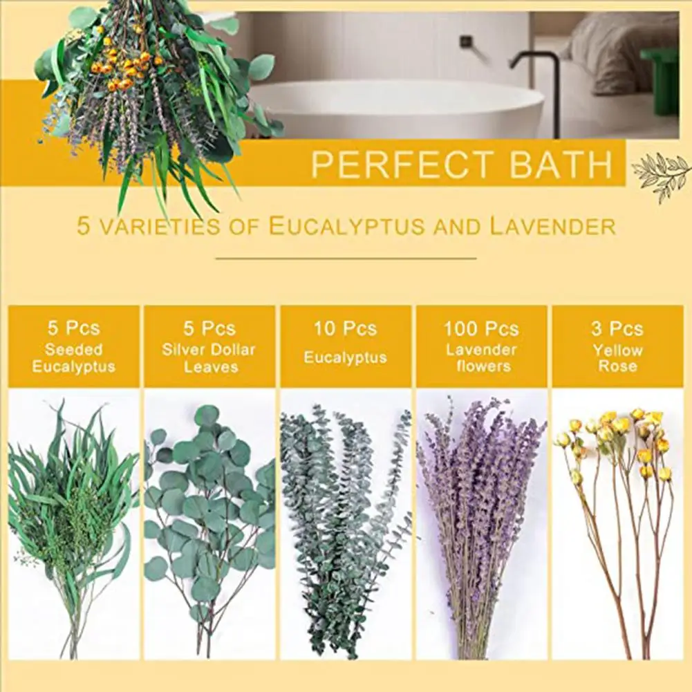 Artificial Eucalyptus Leaf Easy Care No Additives Dried Eucalyptus Bundle Dining Table Decoration Artificial Lavender Rose