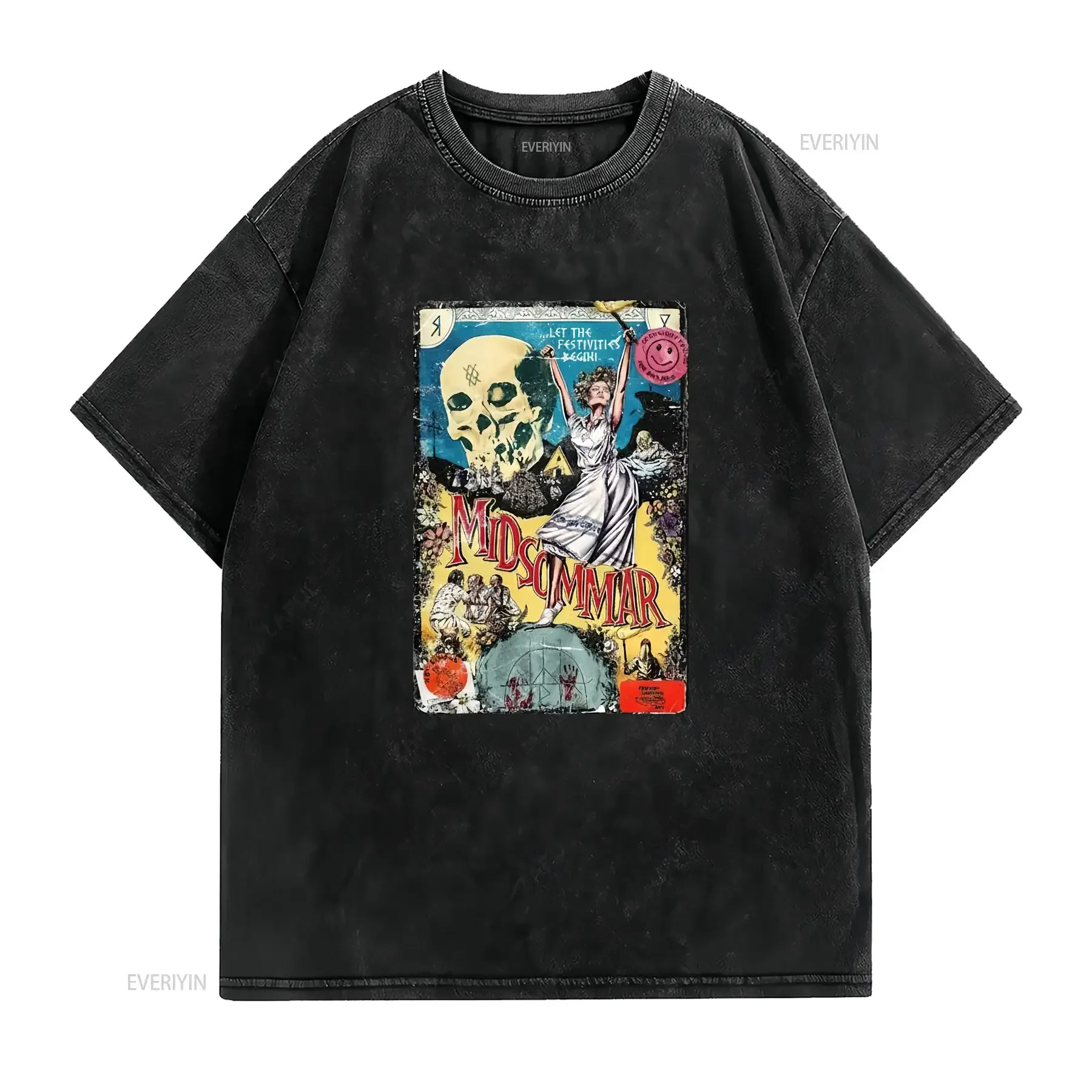 2019 Midsommar Art Horror Movie T Shirt for Fan S 5XL vintage Washed homme Versatile streetwear Casual Stylish Stretched