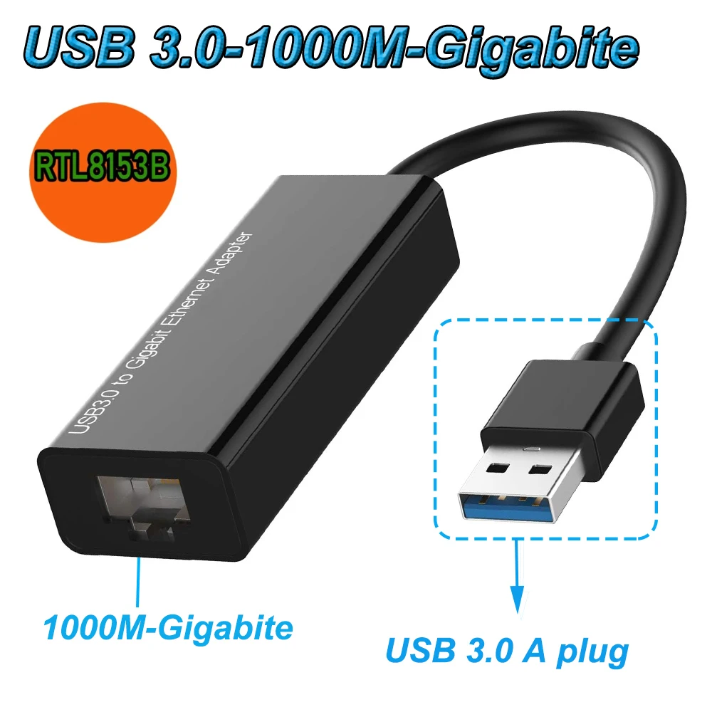 USB محول الشبكة 1000 متر/100 متر Realtek رقاقة USB 3.0/USB2.0/USB C إلى RJ45 إيثرنت كابل الفاصل للكمبيوتر المحمول Mac Os/windows 11