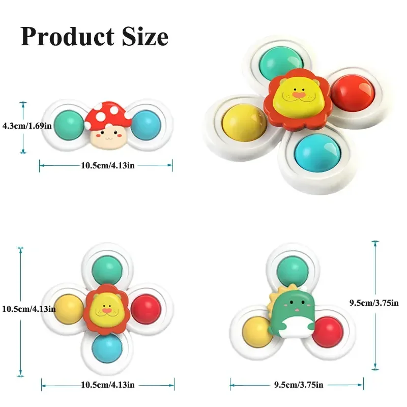 

Набор из 3 предметов на присоске, вращающийся мультяшный спиннер с животными, игрушки для детей, детский стульчик для кормления, стол, дорожная игрушка для ванны, подарок для детей