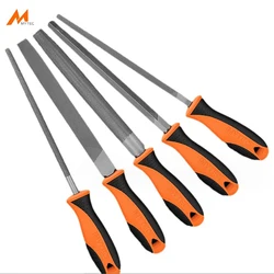 T12 High-Carbon Steel Metal Files Set for Metalworking Woodworking Steel Rasp File Flat Triangle Round Square Half-Round 6