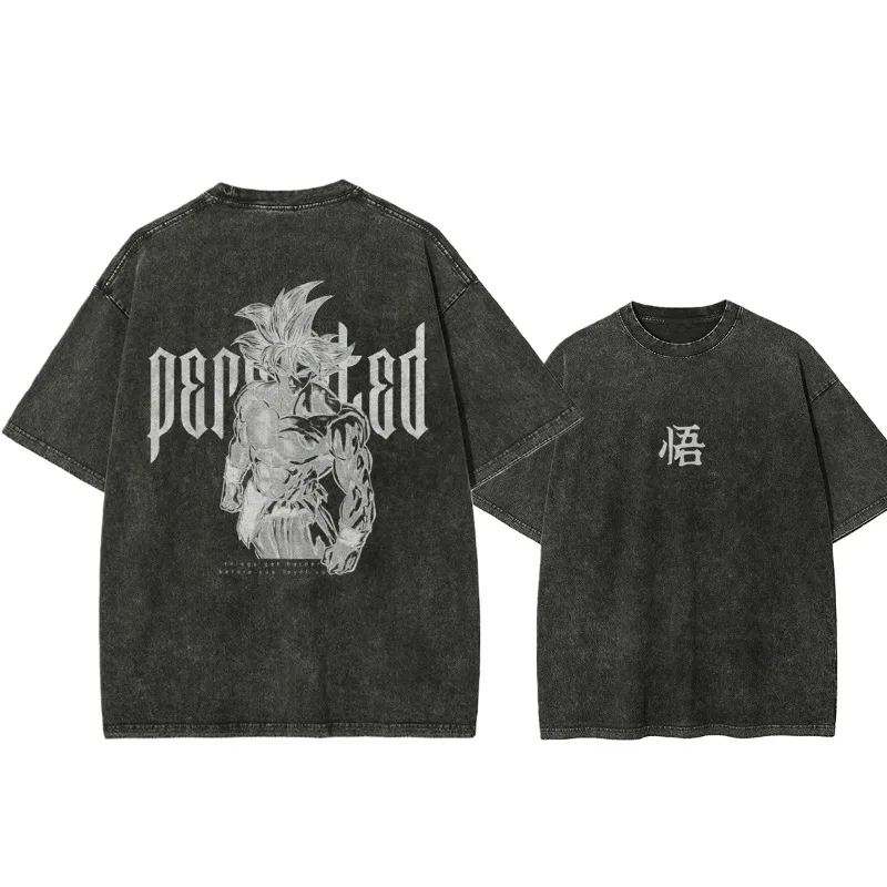 

Летние мужские футболки Dragon Ball с принтом японского аниме Гоку, одежда в стиле Harajuku Y2K, уличная одежда, 100% хлопок, с коротким рукавом