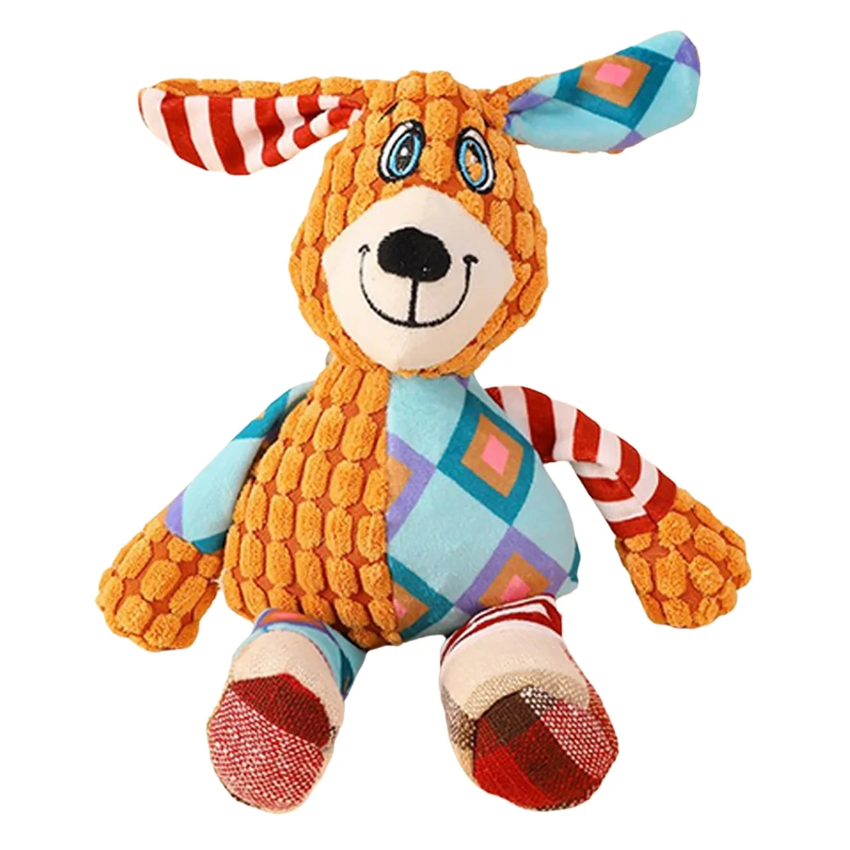 Plush Dog Toy Animal Shape Chew Resistant Squeaky Toy Corduroy Dog Toy Pet Training Accessories Dizzy Dog