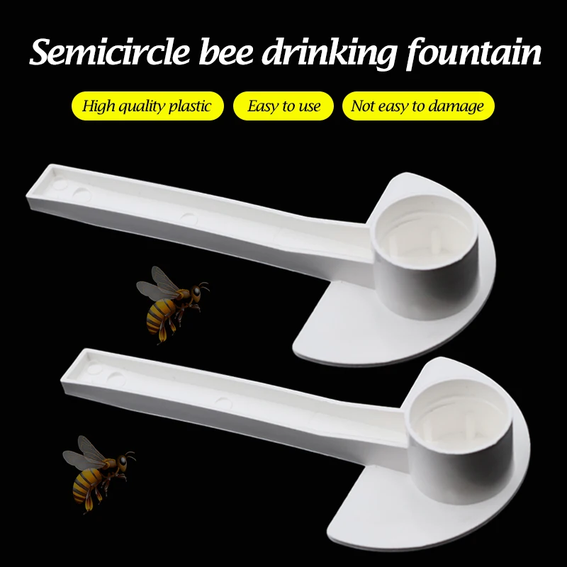 2 Pcs Beekeeping Bees Water Feeder, Bee Entry Plastic White Feeder, Beehive Garden Bee Honey Water Drink Drinkers Feeding Tools