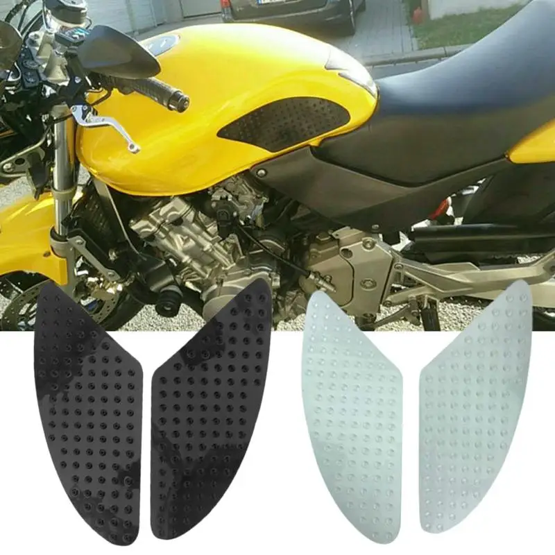 Cuscinetti laterali per serbatoio moto 2 pezzi Cuscinetto protettivo laterale per serbatoio per moto Ginocchiera minimalista Decalcomania per moto per una guida stabile