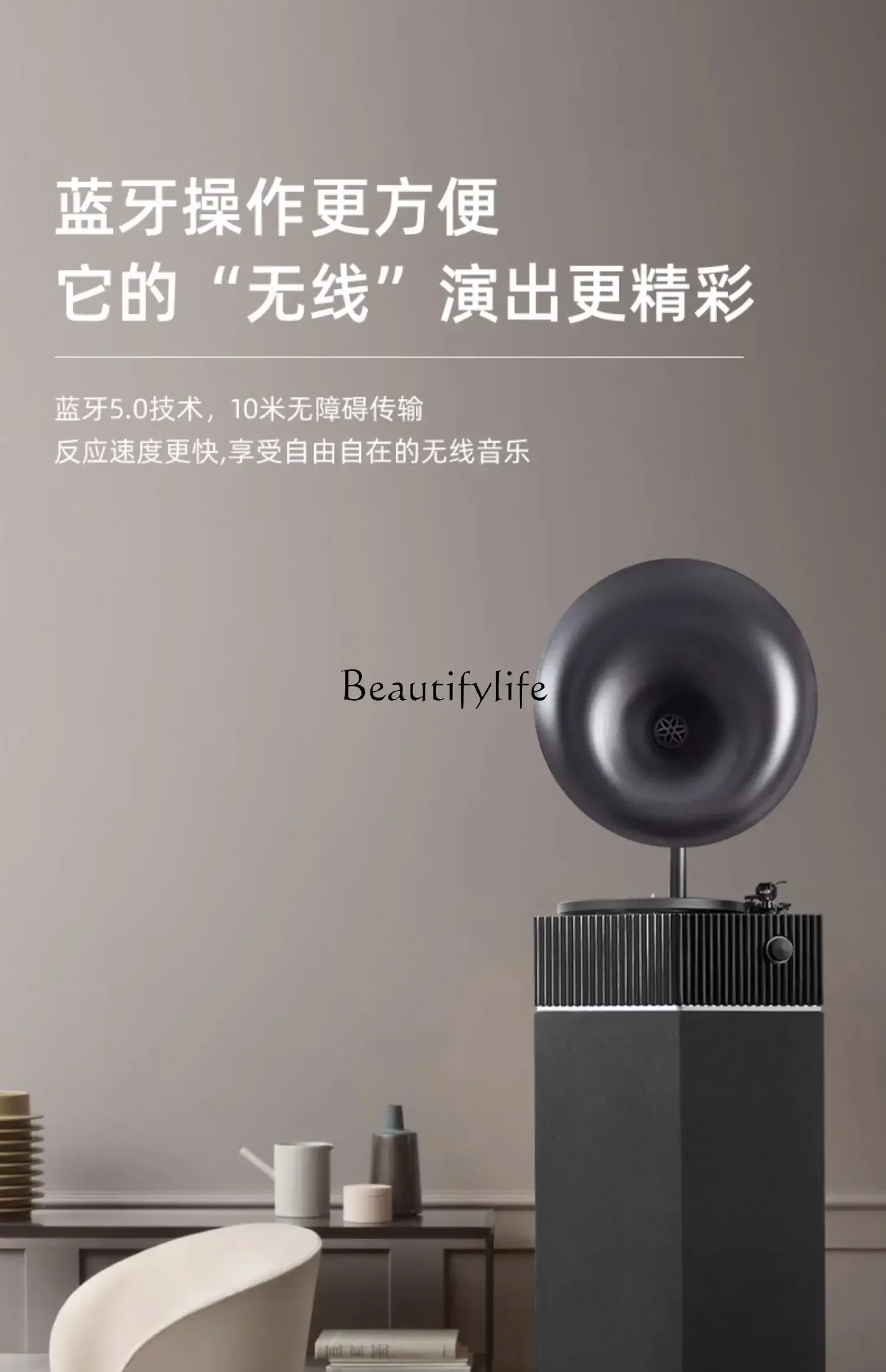 4Professional vinyl record player Modern light luxury simple dynamic magnetic phonograph audio
