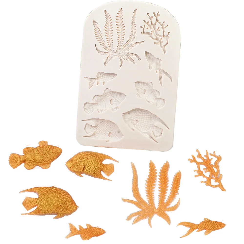 Fish Seaweed Silicone Cake Molds Cake Border Moulds Fondant For Baking Cake Decorating Tools Kitchen Baking Accessories M2514