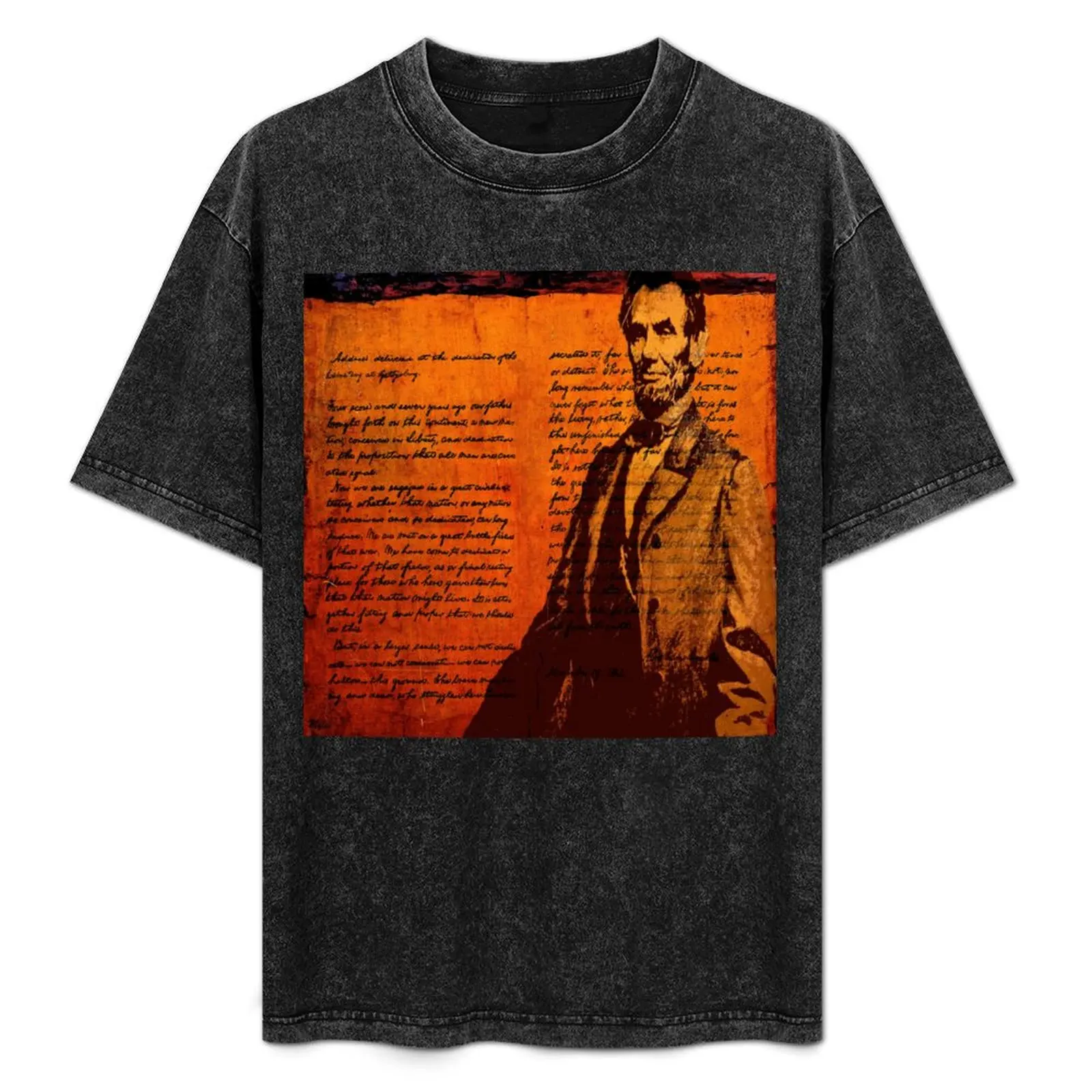 

ABRAHAM LINCOLN AND THE GETTYSBURG ADDRESS T-Shirt man t shirt cotton man t shirts cotton T-Shirt
