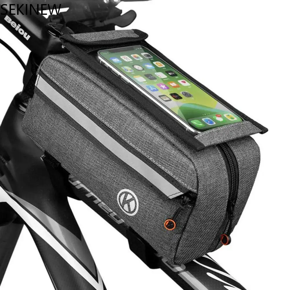 

Bike Bags Cycling Bag Bicycle Waterproof Touch Screen 6.0-inch Phone Bags Front Tube Frame Triangle Bags Bycicle Accessories