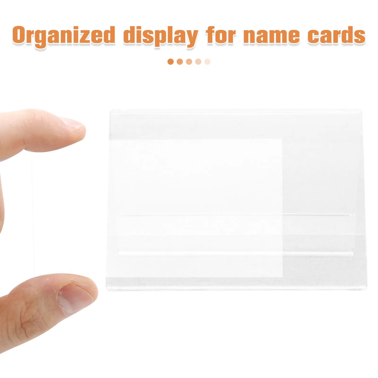 10Pcs Sleek Clear Acrylic Name Card Holder Triangular Double Sided Desktop Display Stand for Professional Meetings Conferences