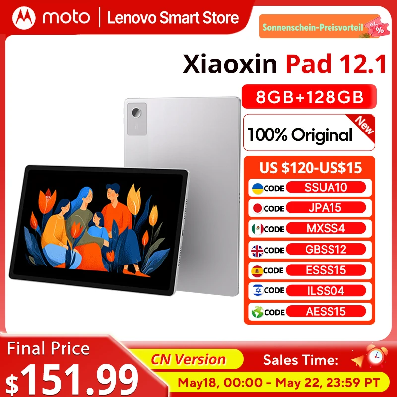 New Lenovo Xiaoxin Pad 12.1 2025 Tablet 12.1'' 90Hz Original CN version MediaTek Dimensity 6400 10200mAh 45W Charging Pad PC