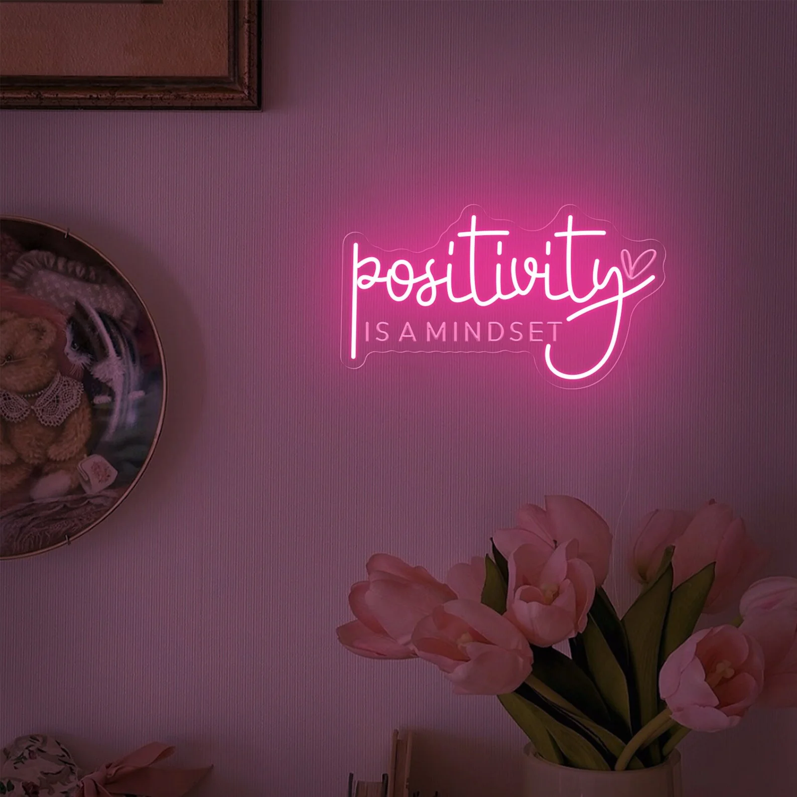 

Positivity Is A Mindset Neon Sign, Trendy Inspirational Wall Decor,Inspiring Quote Decor,Classroom Neon Sign,Girl Power Decor