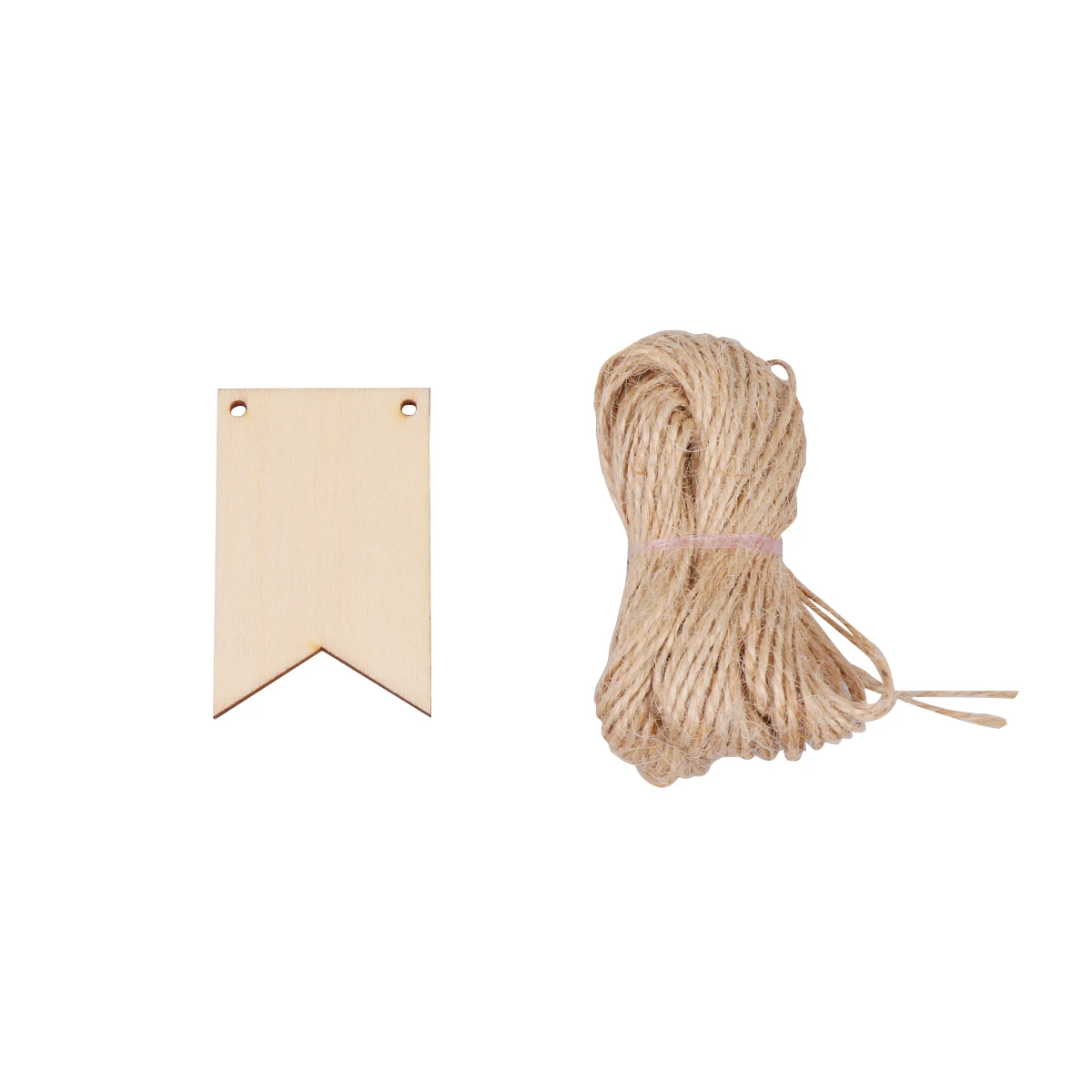 

100Pcs Wooden Pendant Square Hanging DIY Ornaments Durable Natural Wood Tags for Door Window Decor Party Favors Hemp Rope