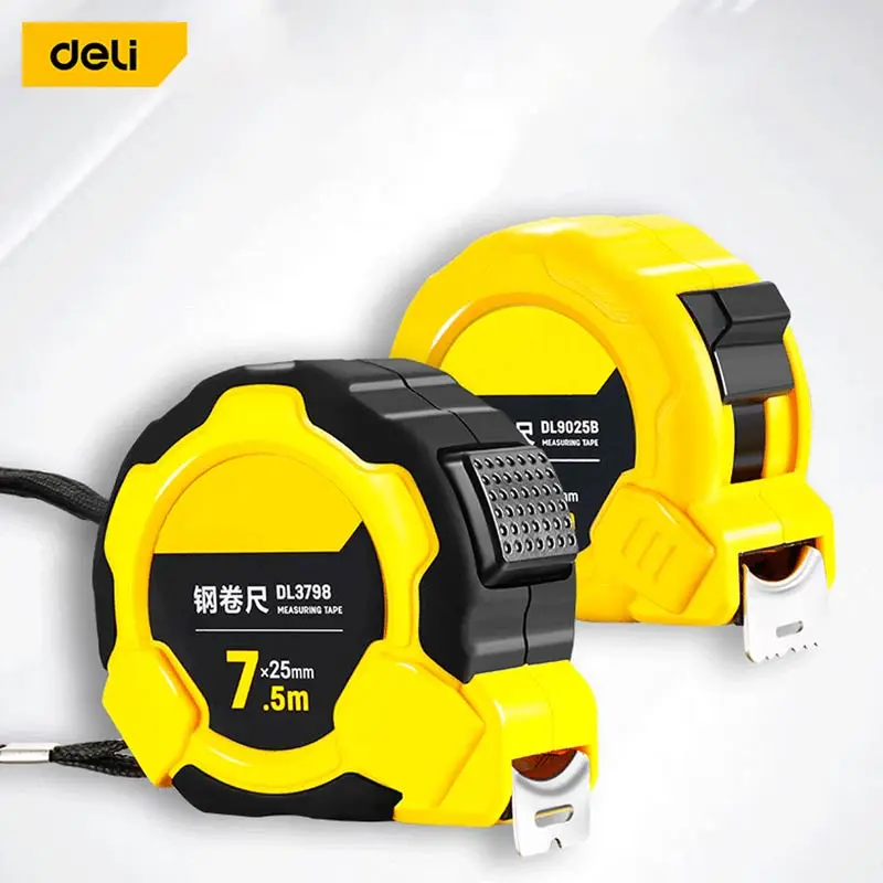 

DELI High Precision Steel Measurement Tape System Auto Lock Tape Measure 3/5/7.5/10M Retractable Professional Measuring Tool