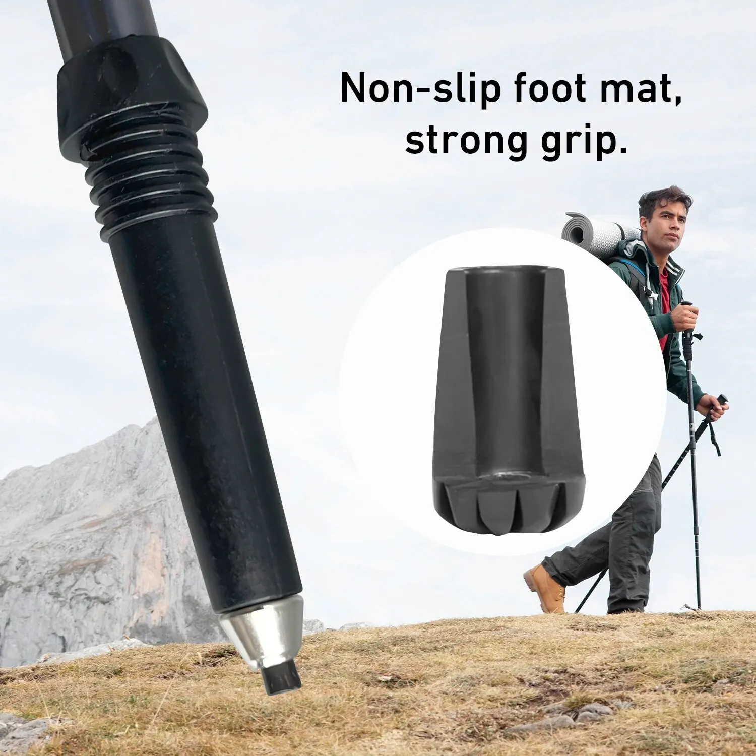 WESTTUNE Outdoor Fold Trekking Pole 5-sekcyjny składany kij teleskopowy Camping Lekki kijek do wspinaczki turystycznej