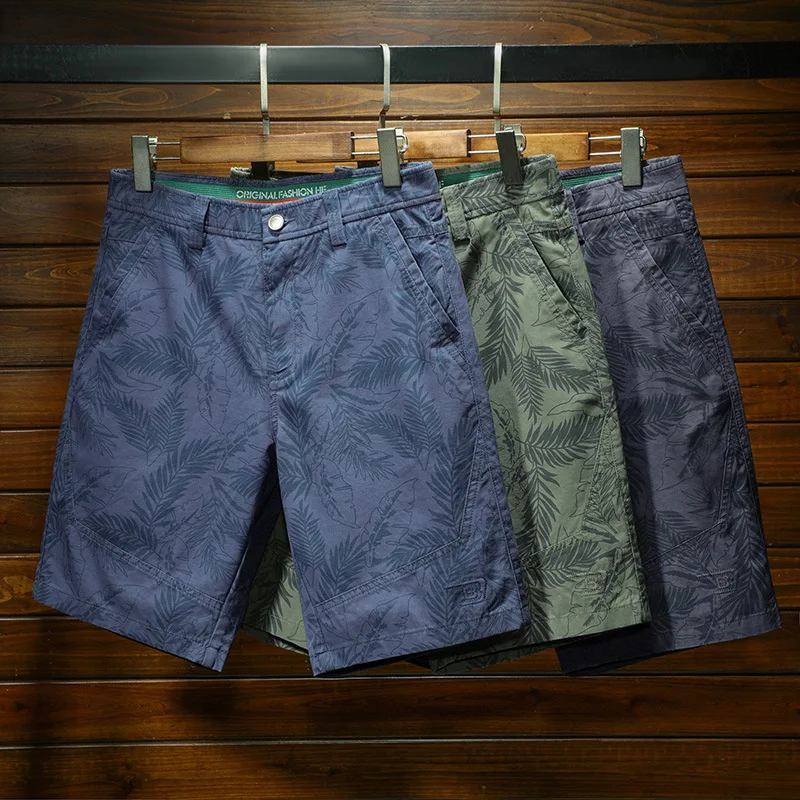 Fashion Printed Casual Shorts Men2024Summer Thin and All-Matching Outdoor Beach Capris Loose Breathable Cold Sports Fifth Pants