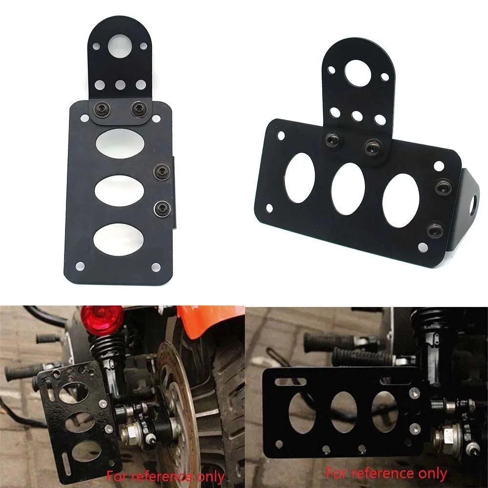 

Motorcycle Black Side Mount License Plate Bracket Tail Light Holder For Harley Cruiser Bobber Chopper Retro Classic