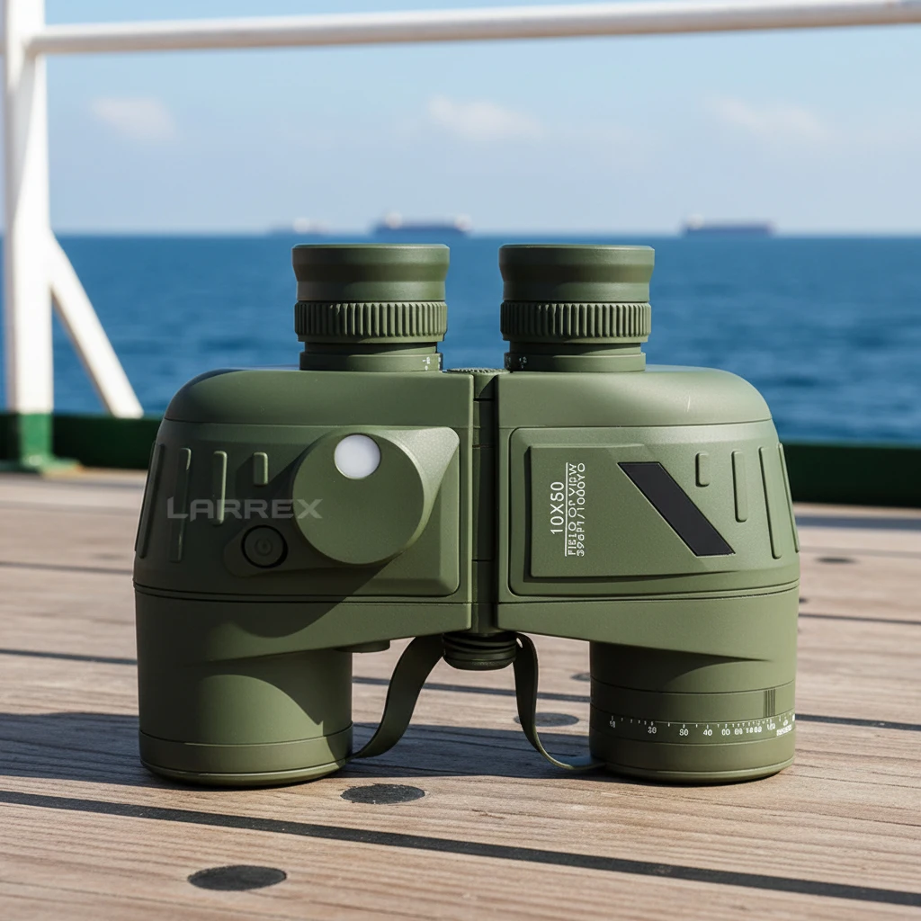 Powerful 10X50 Waterproof Optical High-powered Marine Compass Rangefinder Telescope Binoculars for Exploration Navigation
