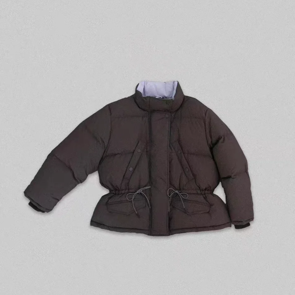 ERUME Qui Release Color Blo Dstring الخصر 90 أوزة أسفل فضفاضة دافئة خفيفة الوزن منتفخة Jaet ملابس خارجية شتاء 2025