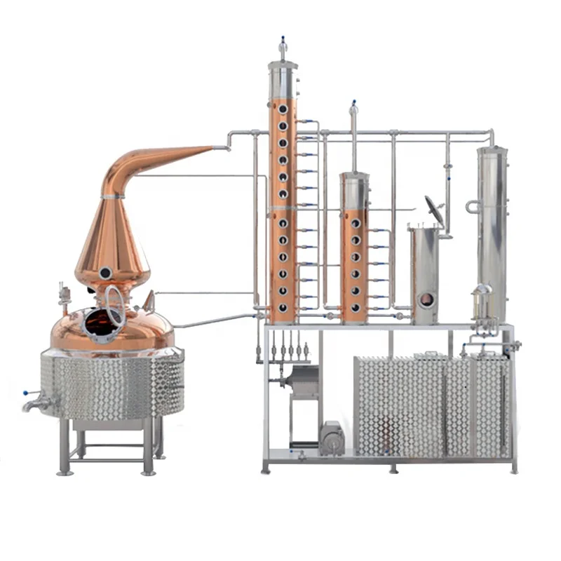 Refinery Ethanol Bubble Plates Alcohol Industrial Copper Distillation Column For Whiskey