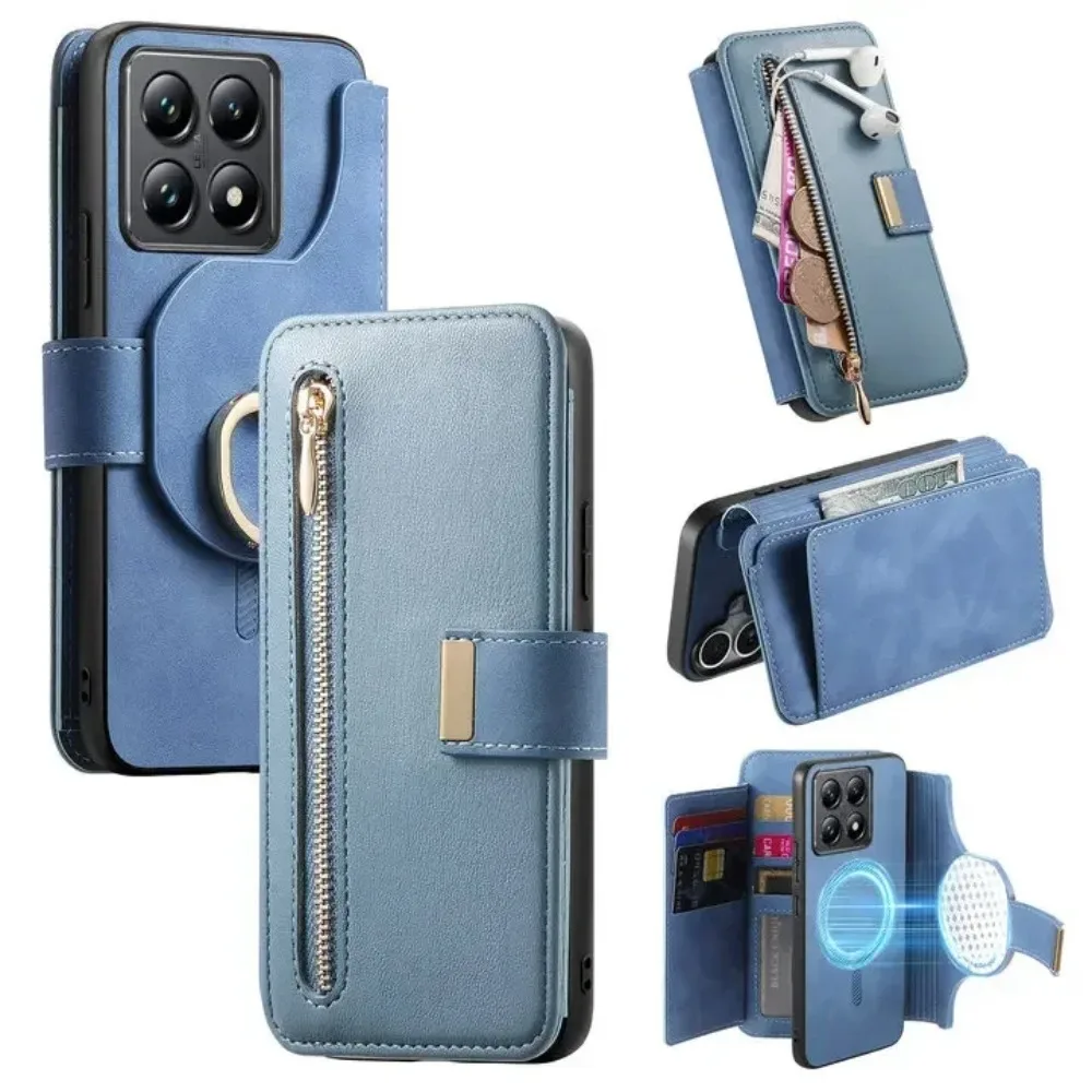For Xiaomi Redmi Note 15 14 13 Pro Plus 5G Detachable Leathe